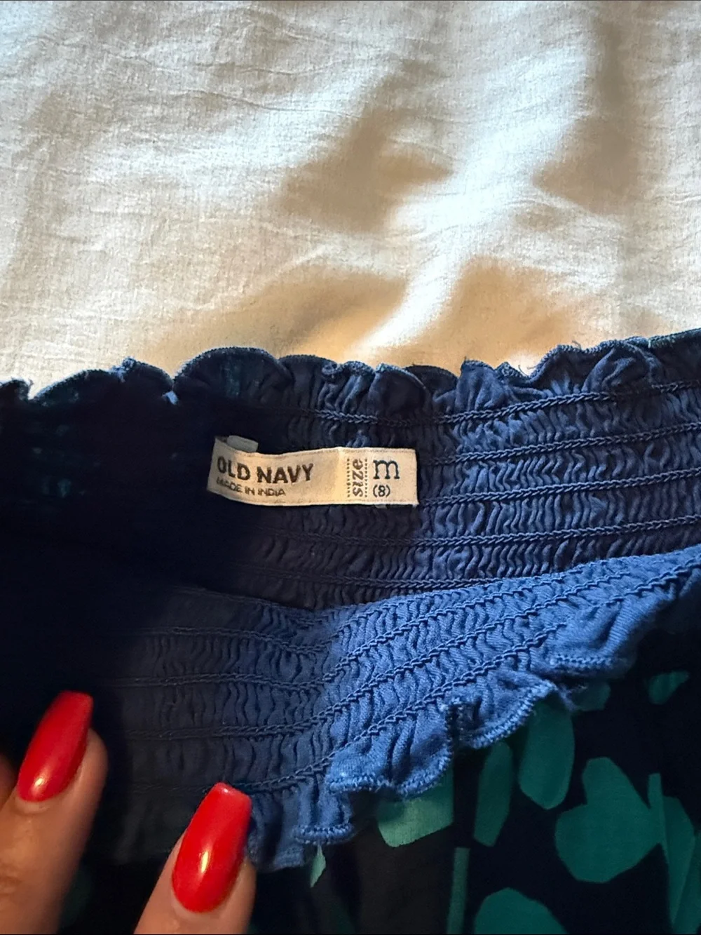 Old Navy Navy Skirt with Teal Spot Print